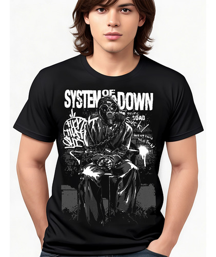 Camiseta Heavy Metal Rock System Of A Down Chop Suey