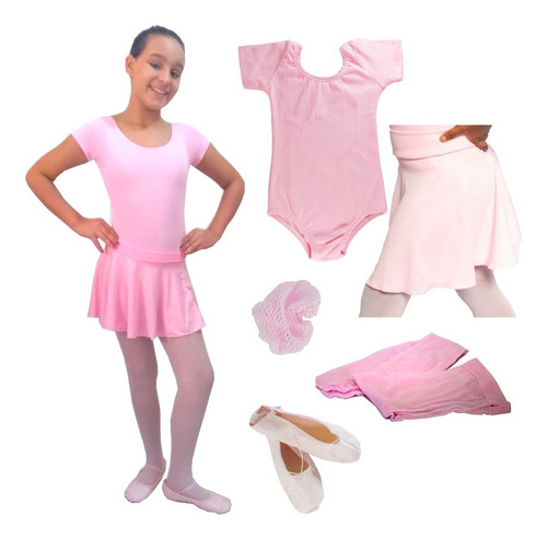 Ballet Roupa Kit Completo Infantil 02 Ao 12 Anos