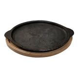 Plato Comal Con Base De Madera Para 1 Kg Carne 10 Platos 