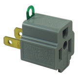 Clavija Convertidora A Tierra Gris De 3 A 2 Patas Leviton