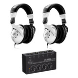 Behringer Amplificador Ha400 + 2 Auriculares Hps3000 Estudio