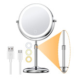 Espejo De Maquillaje Led Ajustable Gospire 7, Aumento Y T...