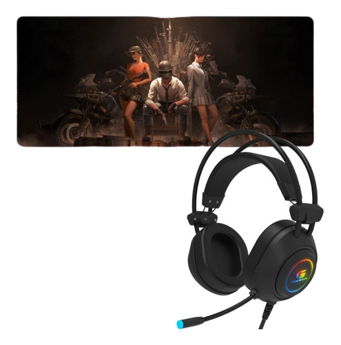 Headset Gamer Crusader + Mouse Pad Gamer Pubg Battlegrounds