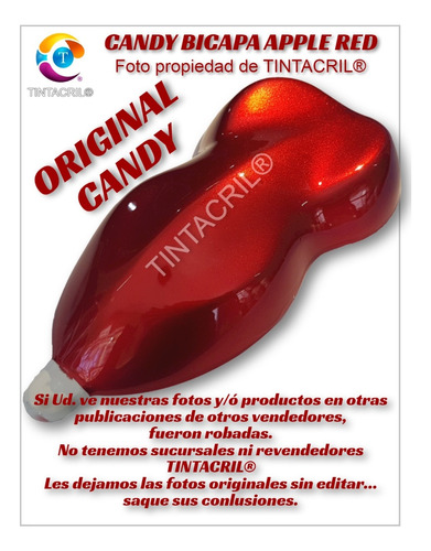 Pintura Candy Tricapa - Tinta Bicapa Candy X 1 Lt  Rojo