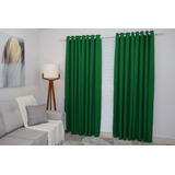 Cortina Veneza Dupla Oxford 4 Folhas 600x250 Sala/quarto Cor Verde-bandeira