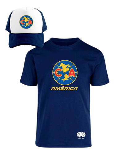 Kit De Playera + Gorra Sublimada Mod Club América Liga Mx