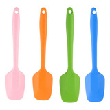 Espátulas De Silicona Kit Para Cocina Hornear 4 Colores