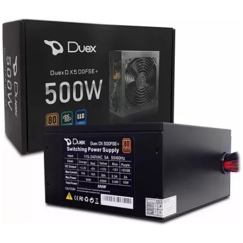 Fonte Duex 500fse+, 500w, 80 Plus Bronze, Pfc Ativo