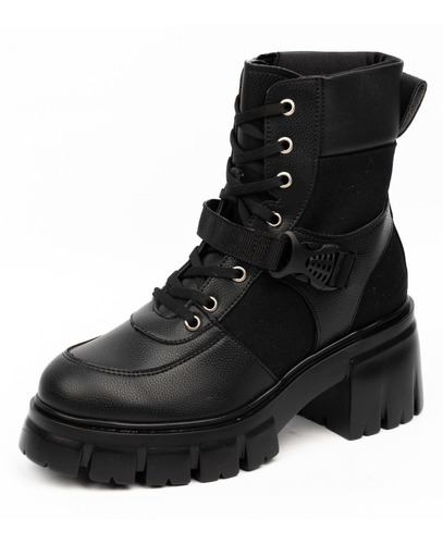 Bota Botin Negra Combat Tipo Tactico Mujer Models 4012