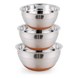 Bowls En Acero Inoxidable Home Elements X 3-base En Silicona