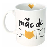 Caneca Porcelana 300ml - Mae De Gato - Pet Classicos Cor Branco