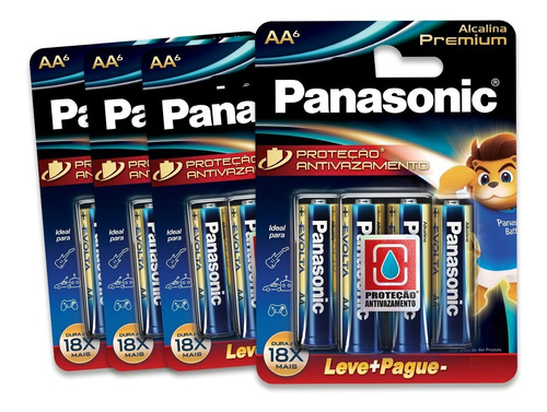 24 Pilhas Alcalinas Panasonic Premium  Aa (pequena) 