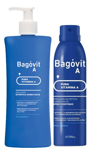 Kit Bagovit A Emulsion Crema 350gr + Emulsion Spray 170ml