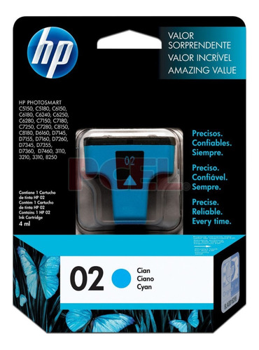 Cartucho Hp 02 Cyan Original C8771wl Impresora 3110 3310