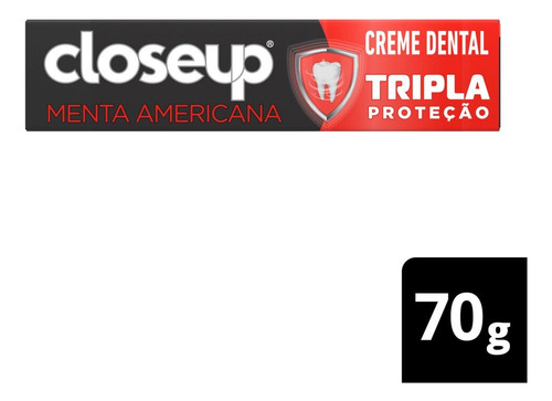 Creme Dental Com Flúor Closeup Triple Menta Americana 70g