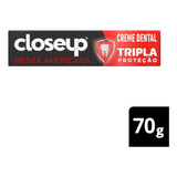 Creme Dental Com Flúor Closeup Triple Menta Americana 70g