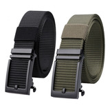 Cinturones Para Hombre Casual  Paquete De 2 Cinturones Color Green+khaki Talla 125cm