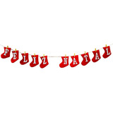 Varal Decorativo Cordão Enfeite Feliz Natal Botas Vermelhas