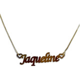 Colar Nome Personalizado Jaqueline Banhado A Ouro + Brinde