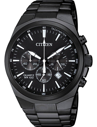 Reloj Citizen Crono Pvd,cara Negra An8175-55e
