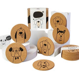 Portavasos De Corcho Dogs Cute Set X6 Unidades