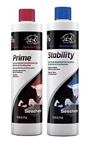 Kit Seachem Prime 325ml + Seachem Stability 325ml