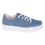 Tenis Casual Fratello Color Azul Mezclilla Para Mujer 1166