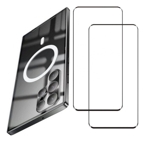 Para Samsung S22 Ultra Thin Metal Bezel Magnetic Phone Case