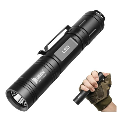 WUBEN L50 Linterna LED Recargable, Lampara Tactica Alta Potencia Lampara Recargable LED Portatil Con 6 Modos, IP68 Impermeable Lampara de Mano para Camping, Senderismo, y Montañismo | Meses sin interés