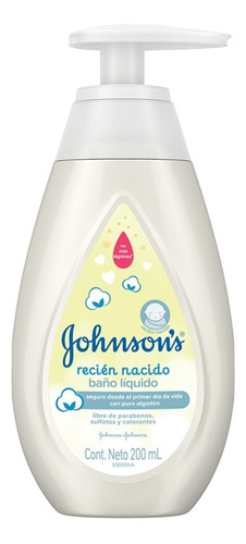 Jabón Líquido Johnson's Baby Recién Nacido Fragancia Neutra Con Dosificador 200 ml