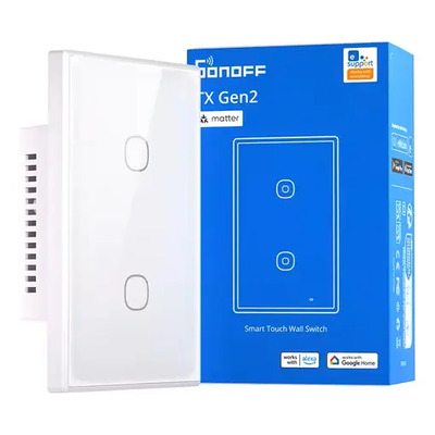 Interruptor Pared Táctil Inteligente Sonoff Gen2 Wifi Matter 10 A 127v 2 Canales | Envío gratis
