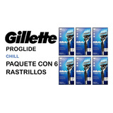 Paquete Con 6 Rastrillos Gillette Proglide Chill De 5 Hojas