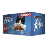 Felix Alimento Húmedo En Sobre Para Gato Mix Pack 24 De 85g