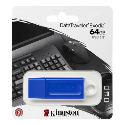 Memoria Flash Usb Kingston De 64 Gb 3.2 Exodia Color Azul | MercadoLibre