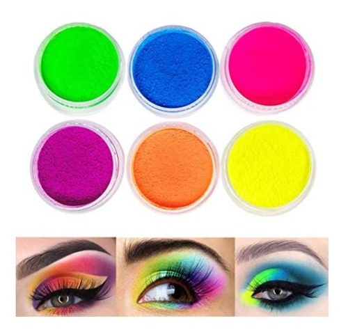 Pigmento Neón Fluorescentes Maquillaje Sombras Ojos