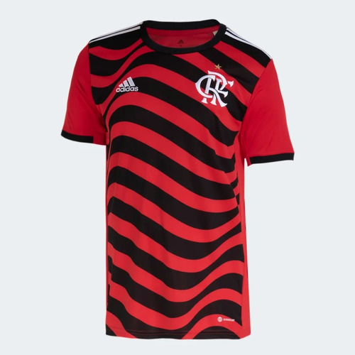 Camisa Flamengo adidas Jogo Iii Vermelha E Preta 2022 Hd9358