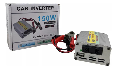 Inversor Conversor De Corriente Usb De 12v A 110v 150w 