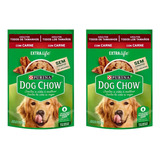 Kit C/2 Ração Úmida Dog Chow Sabor Carne Para Cães Adultos 