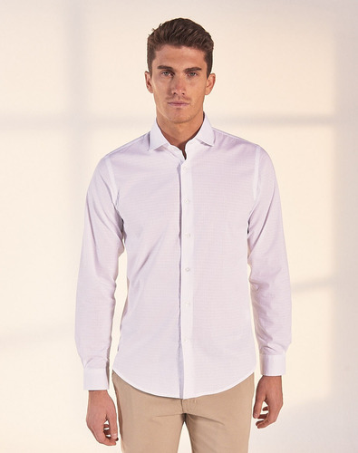 Camisa Fredosa, Hombre, Algodón, Slim Fit, Blanco, Equus