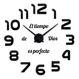 Reloj De Pared 3d Tamaño Mini + Frase En Vinilo 