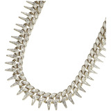 Collar Cadena Cubana Con Diamantes On Spines Simil Oro M®