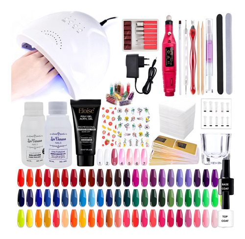 Kit Inicial Completo Uñas Polygel Deco Nailart Cabina Torno 