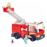 Bluey Firetruck Set Camion De Bomberos Con Figuras Color Rojo