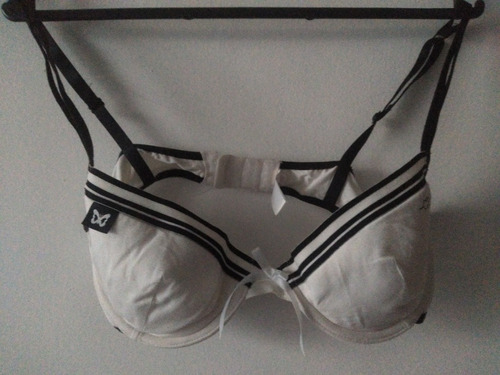 Sostén Con Barba Blanco Negro 34 B 