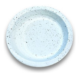 Plato Hondo Blanco Enlozado Vitrificado 23,5cm Jovifel Salpicado