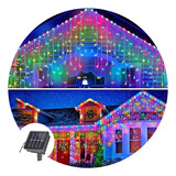 Luces Cascada Solares 6mts De 200 Led Decorativas Navideña