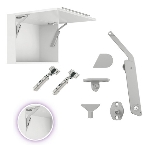 Kit Mecanismo Brazo Elevable Cierre Suave P/puerta Cocina 