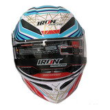 Casco Abatible Iron Racing Dot Ir-121 R Azul/rosa Mate