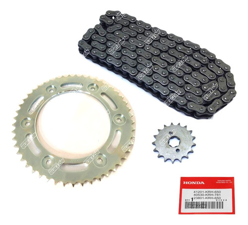 Kit Transmision Honda Xr 150 L Original Cadena Con Oring H2