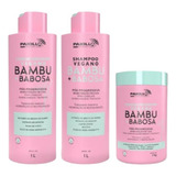 Combo Shampoo + Condicionador + Máscara Vegana Bambu Babosa 